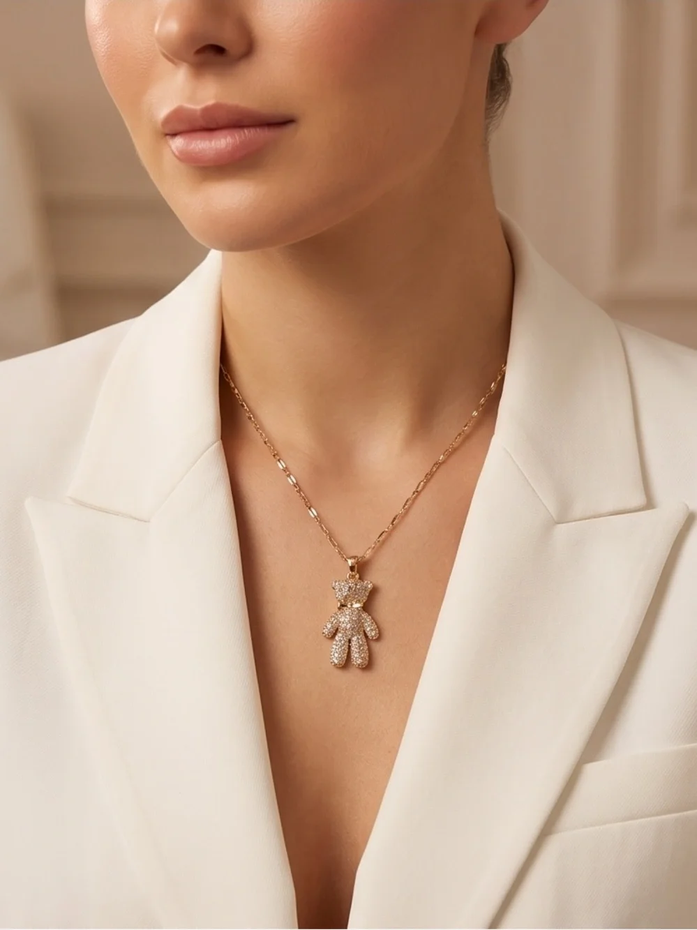 Gold Bee & Star Charm necklace Gold
